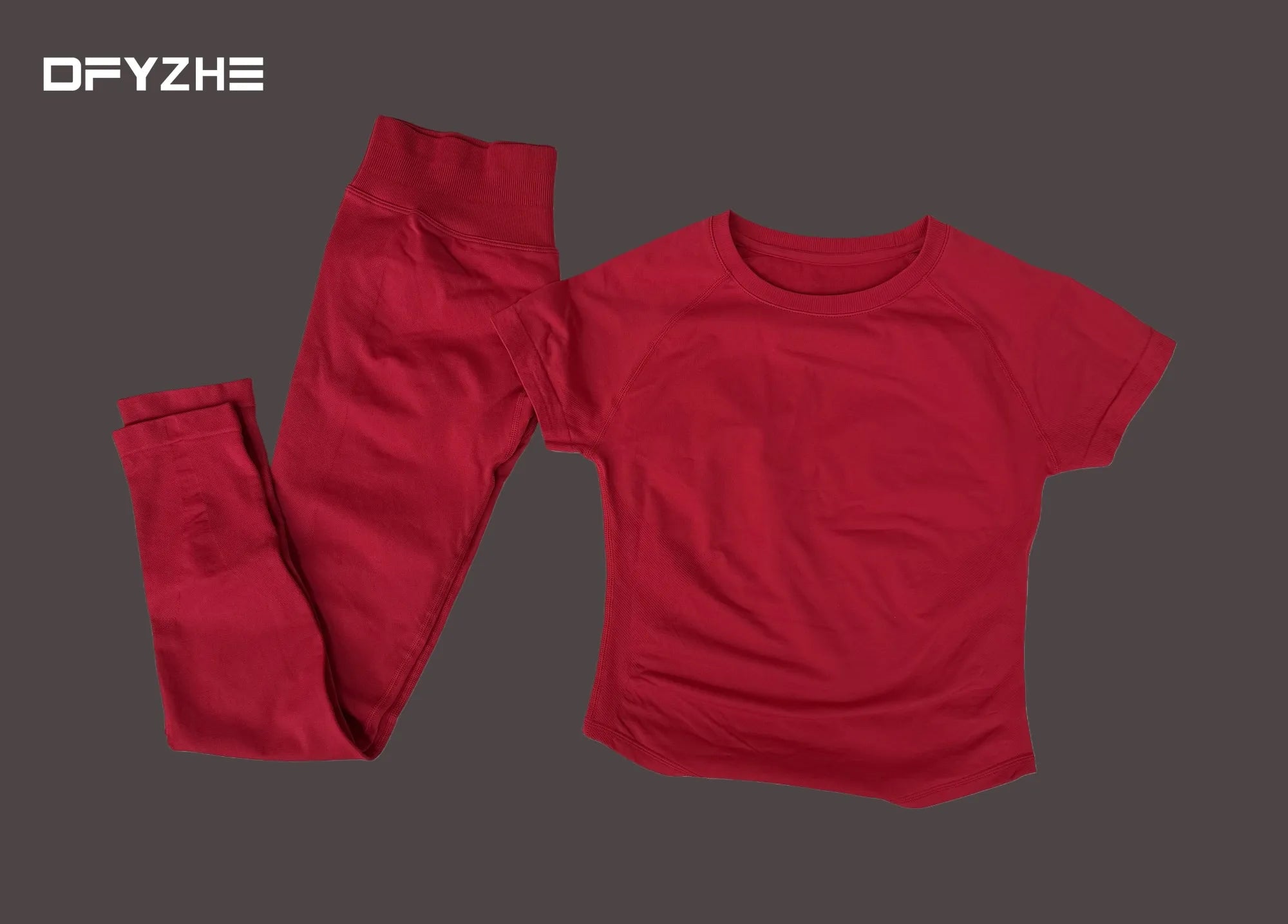summer new T-shirt long pants two-piece set round neck short sleeved tight pants, yoga fitness tight pants, running sports set