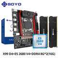 SOYO X99 Gaming Motherboard Set C612 Chipset TPM2.0 Pin with E5 2680 V4 CPU & DDR4 16G (2*8G) 2133MHz RAM PCIE3.0 for Desktop PC