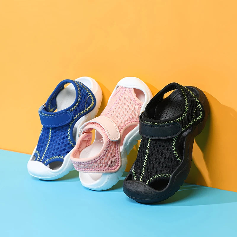 Summer Brand Breathable Sport Sandals for Boys Casual Children Toddler Beach Shoes Girls Soft Sole Comfortable Beach Sandals
