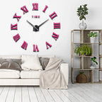DIY Wall Clock for Home Living Room 80-120cm Modern Style Frameless 3D Wall Clock Acrylic Mirror Stickers Hotel Room Decoration
