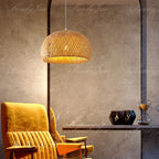 E27 Bamboo Lantern Pendant Lamp 30cm Natural Rattan Wicker LED Chandeliers Hand-Woven Lampshades Lighting Fixture Hanging Light