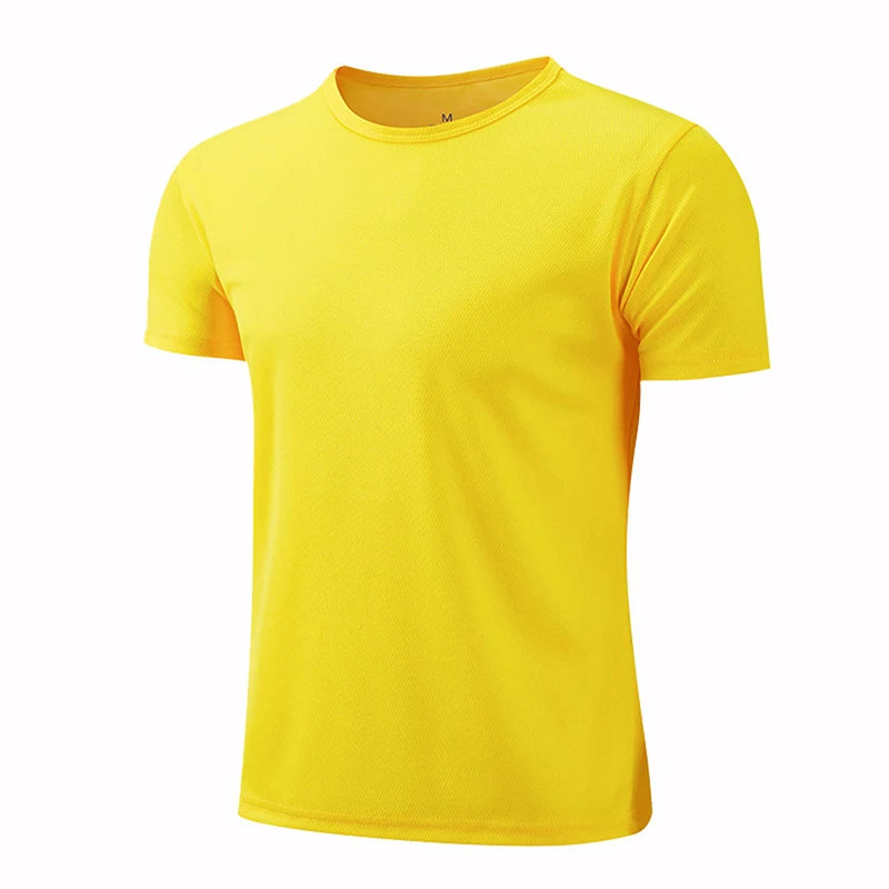 Quick-drying Round Neck Sport T-shirt Gym Fitness Shirt Trainer Running T-shirt Men Breathable Sportswear Women's Summer Suit