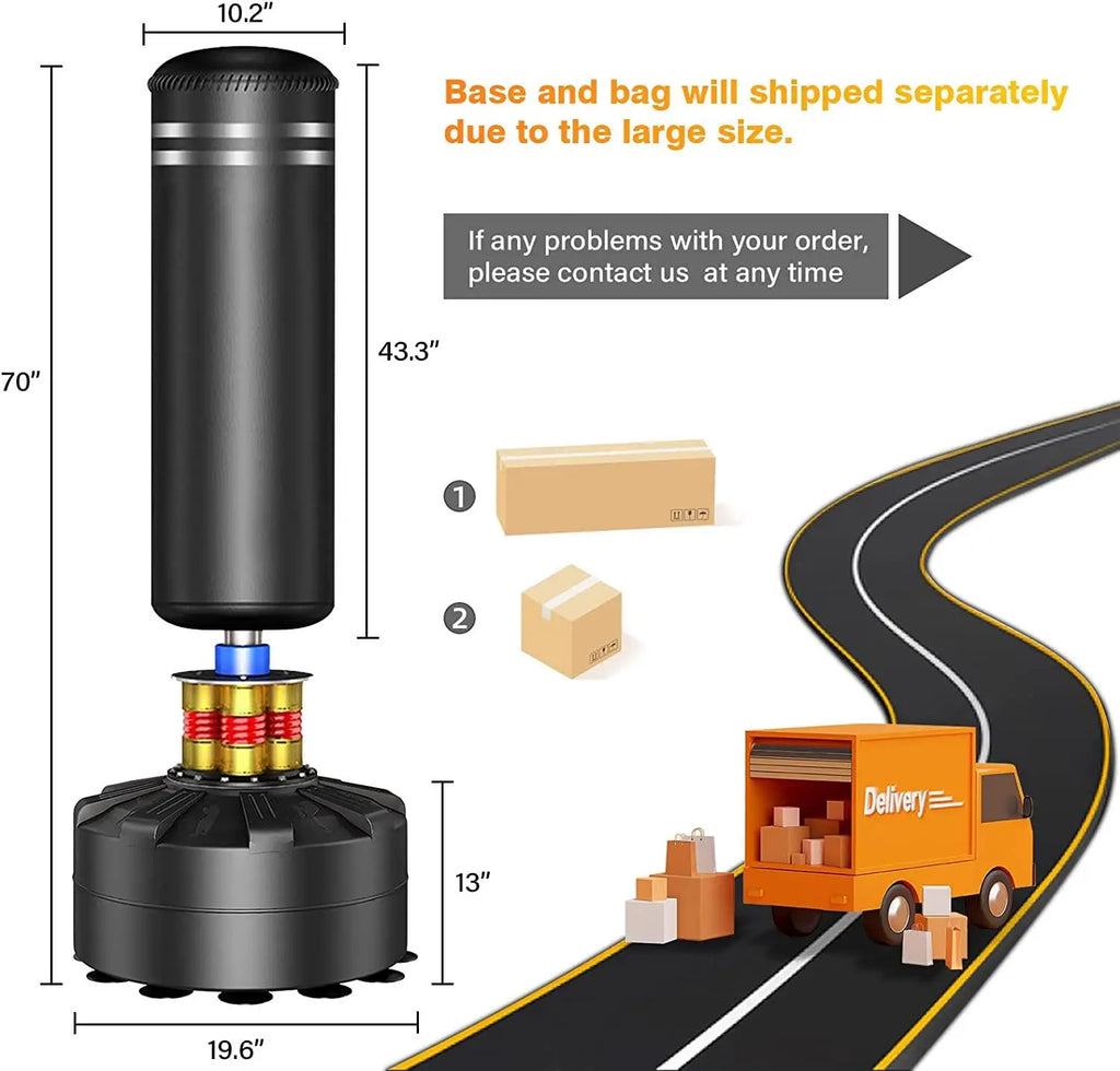 Freestanding Punching Bag 70''-205lbs With Boxing Gloves Heavy Boxing Bag With Suction Cup Base For Adult Youth Kids - Men Stand