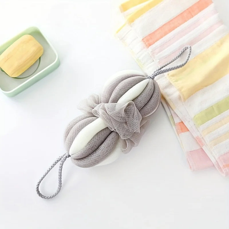 Extended stretchable bath ball back scrubbing long strip bath flower bath ball colorful strip foaming bath ball soft lantern bat