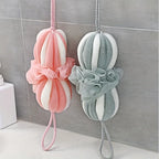 Extended stretchable bath ball back scrubbing long strip bath flower bath ball colorful strip foaming bath ball soft lantern bat
