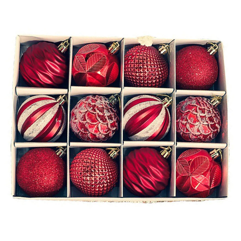 12PCS 6CM Christmas Ball Ornaments Xmas Tree Hanging Pendant For Christmas Decorations 2025 Navidad New Year Gifts Green Pink