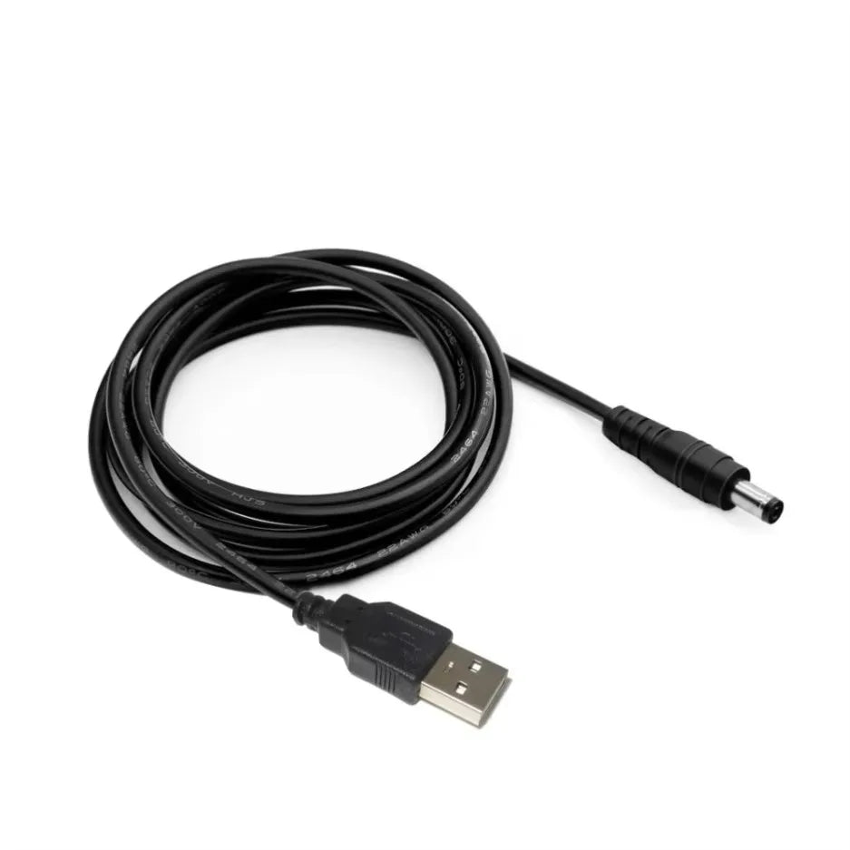 Universal Power Cable USB to DC 5.5 * 2.1mm Jack 5V Charging Cord with 8 Selectable Connector Tips for CCTV Cameras TV Box