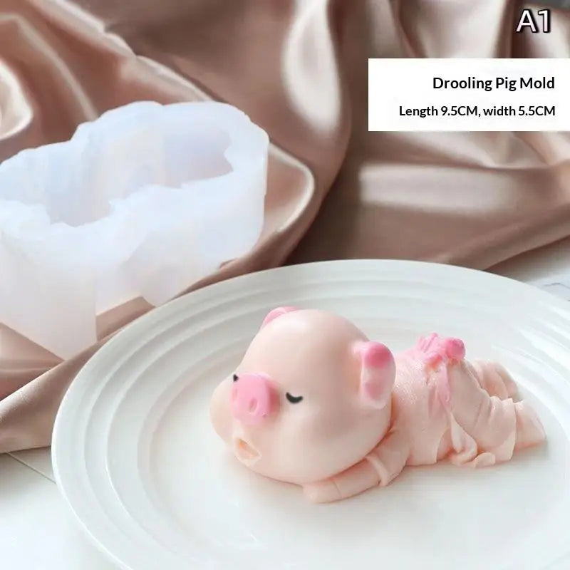 Milk Jelly Silicone Cake Mold 3D Pudding Lion Dance Pig Silicone Mould Home Baking Dessert Decoration Accessories