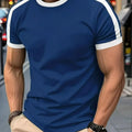 2025 Summer New Men's Fashion Casual Round Neck Short Sleeve Top Outdoor Sports Fitness Breathable Quick Drying T-shirt