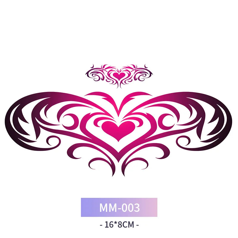 Sexy Succubus Tattoo Stickers Tatoo Waist Chest Woman Art Temporary Tattoos Waterproof Long-Lasting Fake Tattoos For Women