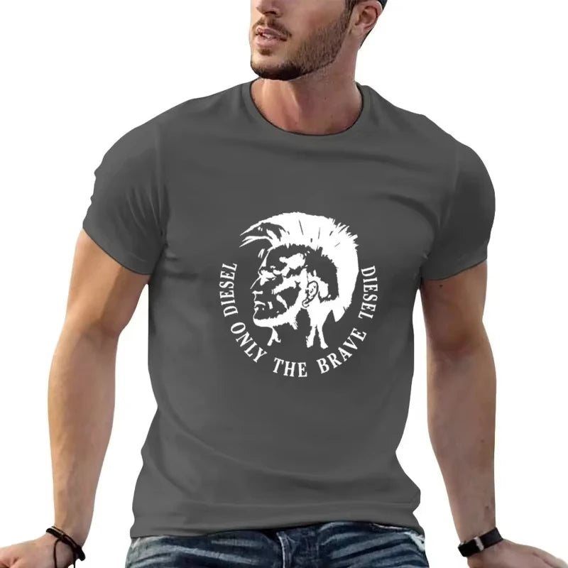 Summer Men's Short Sleeve T-Shirt Paris Print Crew Neck Casual Loose Streetwear Fashion Tops