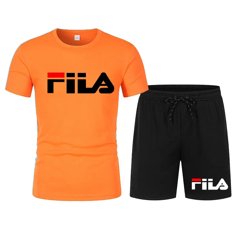 Men's two-piece sportswear breathable quick drying short sleeved T-shirt pants set running fitness 2026 summer big discount