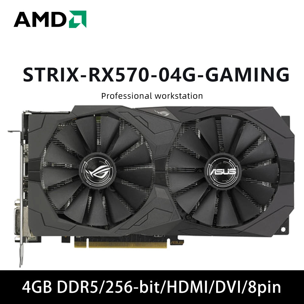 ASUS AREZ STRIX RXVEGA64 O8G GAMING & ROG STRIX RX570 04G GAMING & ROG STRIX RX5700 O8G GAMING & RX5700 8G graphics card