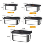 High Quality Stainless Steel Camping Lunch Box Sealed Refrigerator Freezer Storage Box Leak-proof Microwave Suitable Bento Box