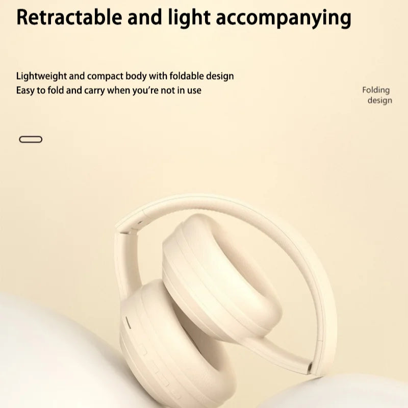 Wireless Headset Bluetooth 5.3 HiFi Stereo Earphones Noise Cancelling Gaming Headband Foldable with Mic Sport Earbuds 2026 New