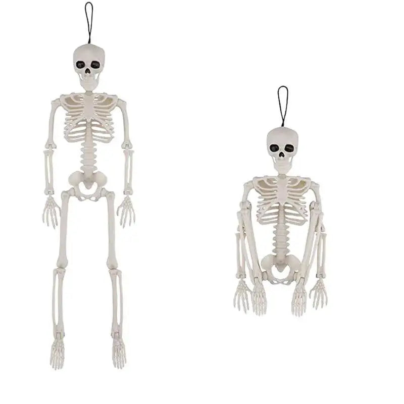 Posable Halloween Human Skeleton Prop Lifelike Skull Bones Scary Decoration for Haunted House Theme Party Cosplay Event Decor