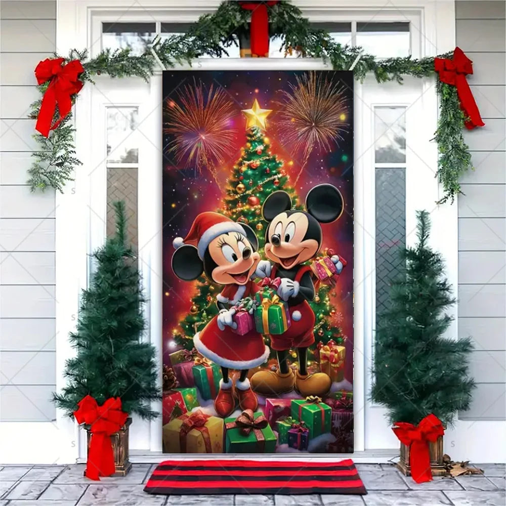 Christmas Theme Santa Claus Santa Dog Snowman Door Cover Banner Festive Party Decoration Supplies Photography Props Xmas Gifts