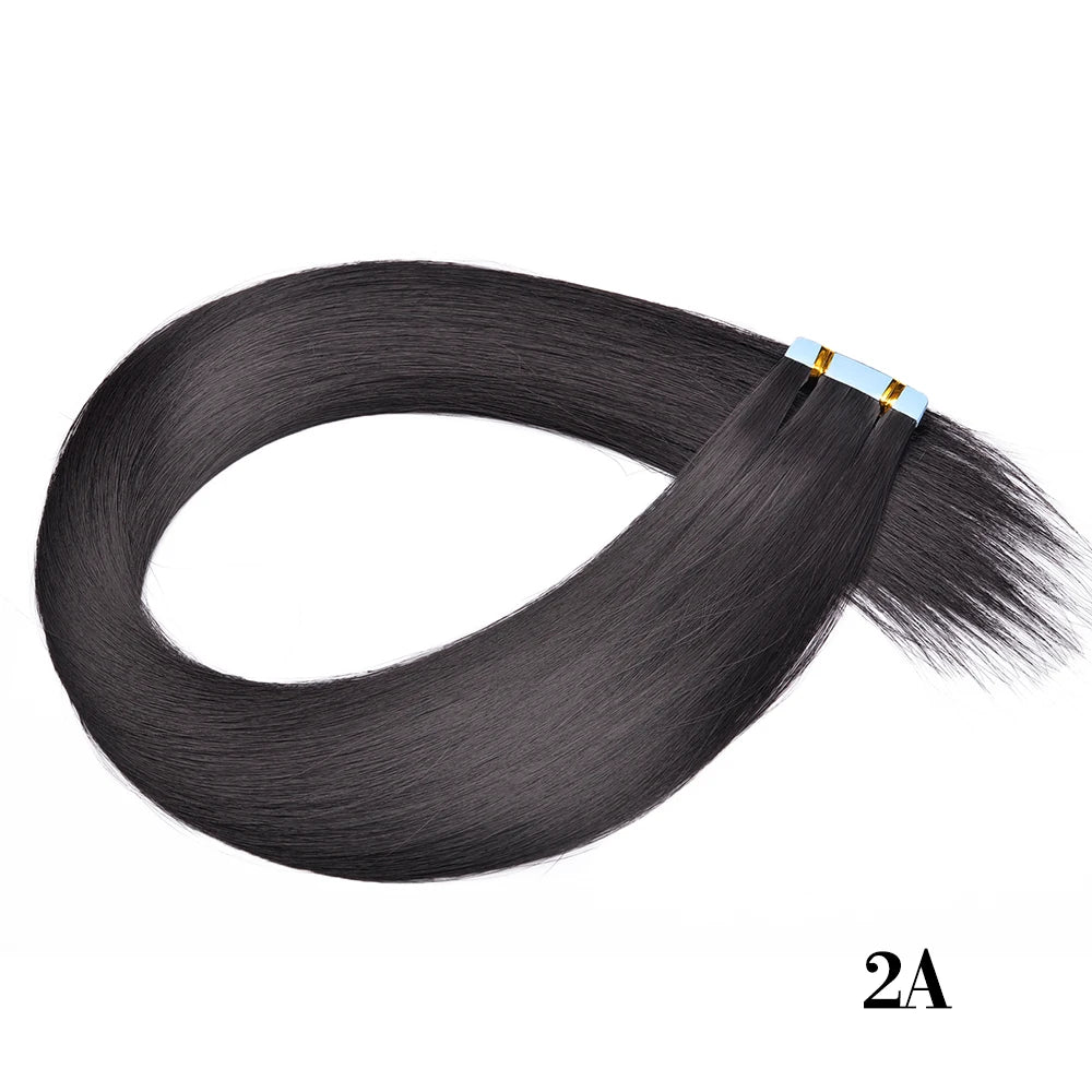 Synthetic Straight Tape In Hair Extensions 10pcs Natural Hair Extension 24inch For Women Invisible Double Sided Free Style