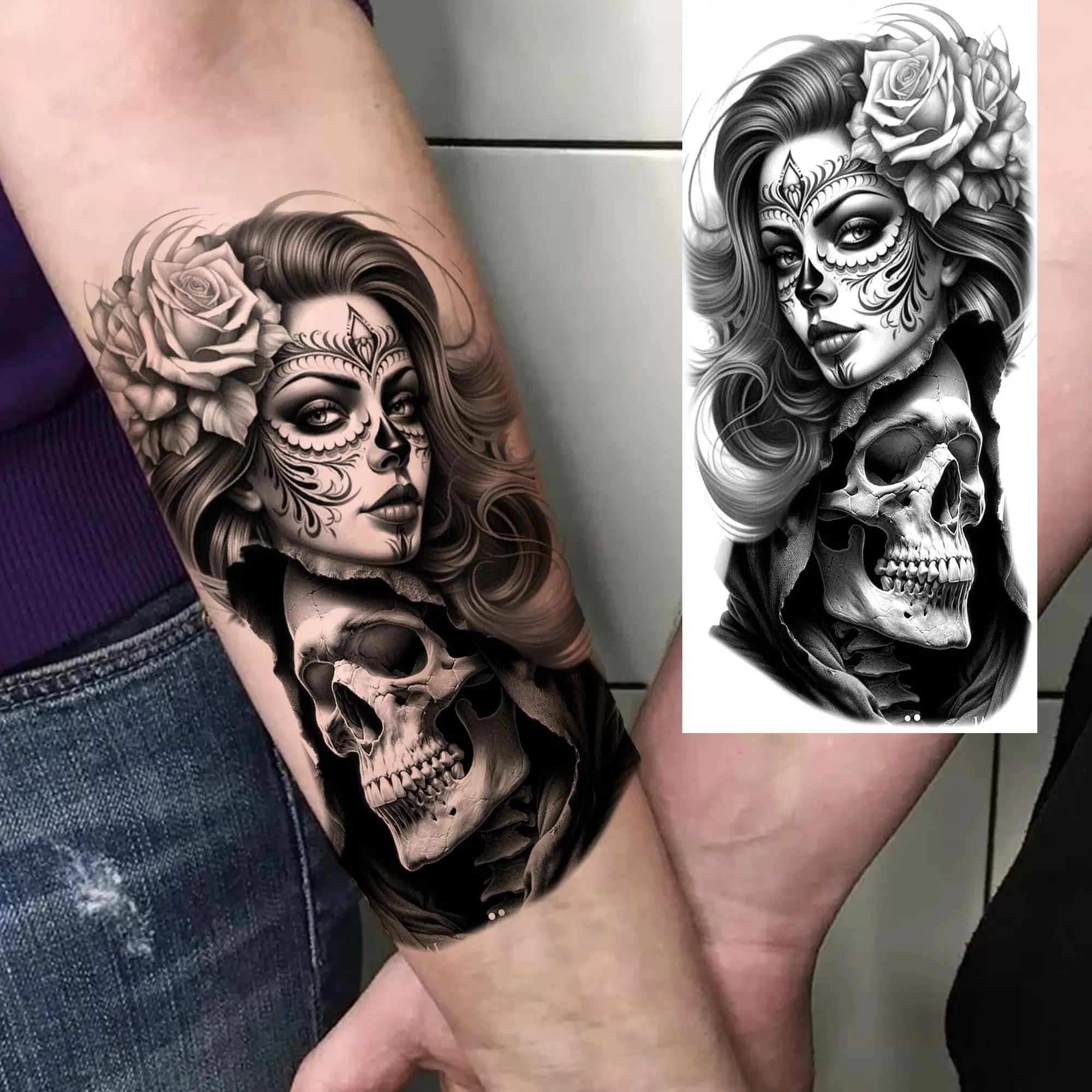 1 Sheet Joker Bad Guy Gangster Temporary Tattoos For Men Women Realistic Fake Tattoos Waterproof Long Lasting Arm Tatoo Stickers
