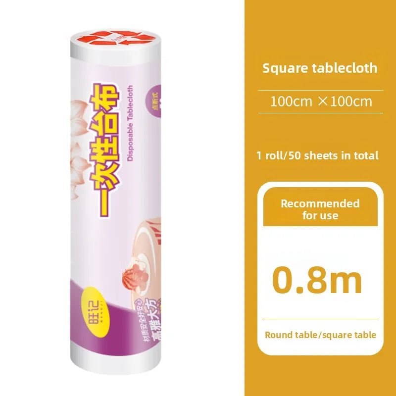 Disposable Plastic Tablecloth Thiened Waterproof Transparent Small Dining Cloth Home Use round Rectangle Square Tablecloth