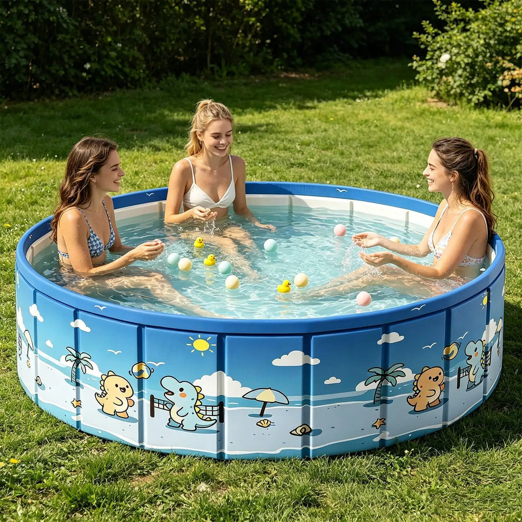 90/120/160cm Foldable Children's Swimming Pool Home Foldable Frame Bathing Pool PVC Waterproof Portable Swim Tool