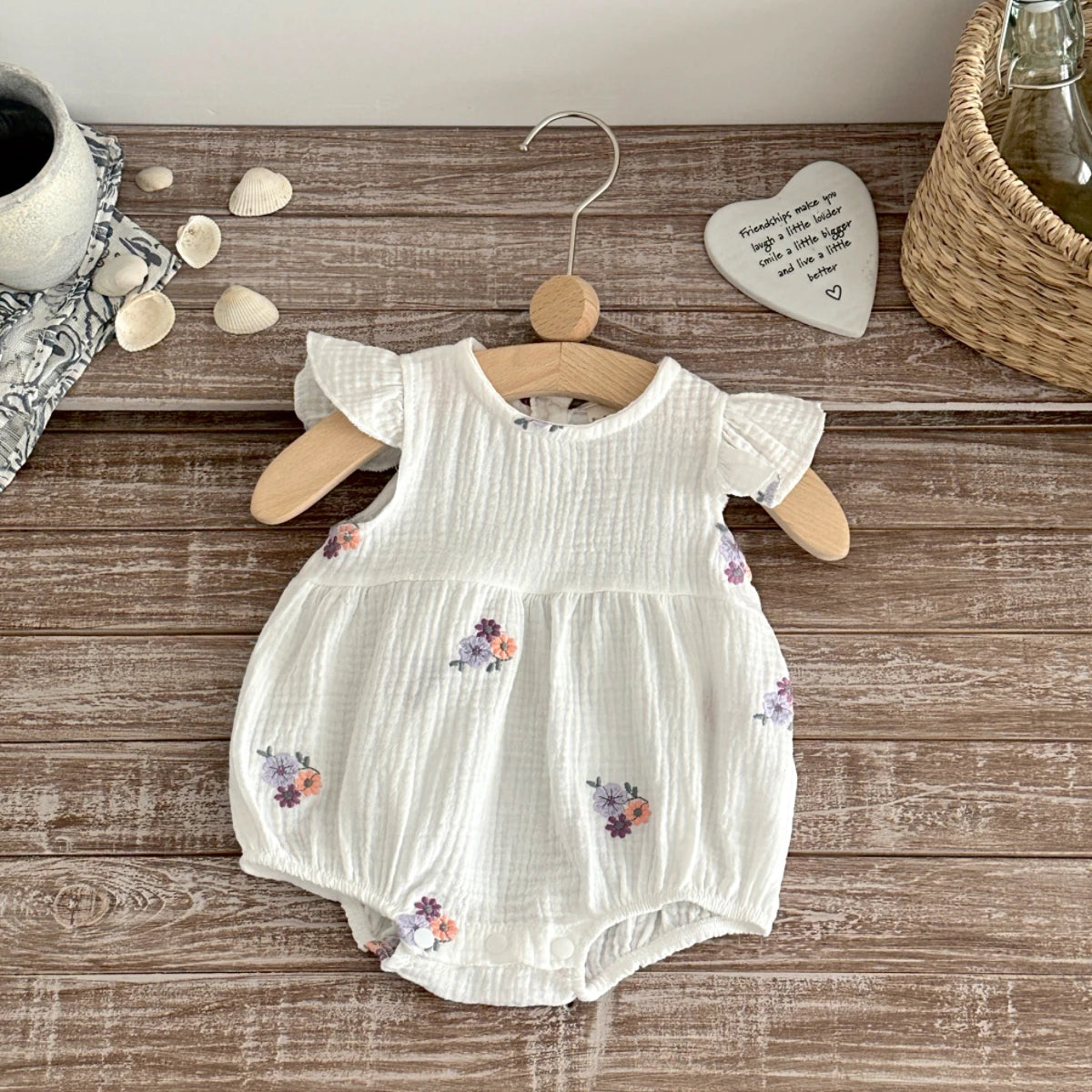 Baby Girl Clothing New Summer Newborn Baby Girl Romper Embroidered Flowers Cotton Toddler Baby Girls Jumpsuit 1-18M