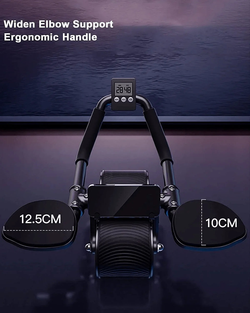 Ab Roller Wheel Workout Abdominal Fitness Wheel For Core Muscles Training Automatic Rebound Ab Roller With Timer Ergonomic Design