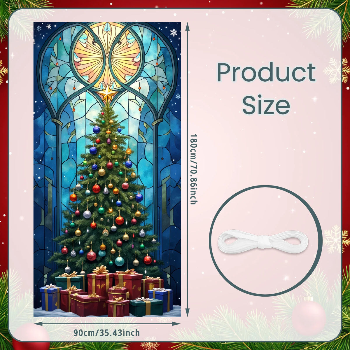 Christmas Door Cover Decorations Santa Claus Send Gift Background Banner for Indoor Outdoor Home Porch Holiday Decor Supplies