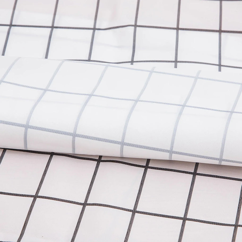 Plastic PVC Rectangula Grid Printed Tablecloth Waterproof Oilproof Kitchen Dining Table Colth Cover Mat Oilcloth Antifouling