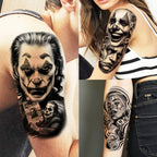 1 Sheet Joker Bad Guy Gangster Temporary Tattoos For Men Women Realistic Fake Tattoos Waterproof Long Lasting Arm Tatoo Stickers