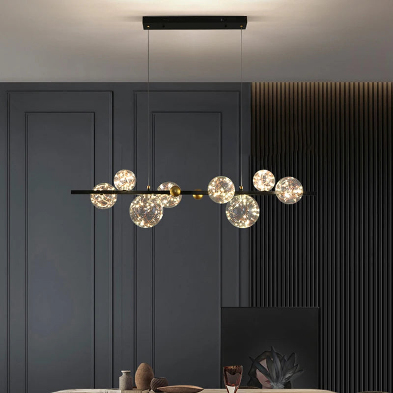 Modern Restaurant LED Chandelier Gold/Black Living Room Kitchen Luxury Interior Lighting Room Decoration Nordic Lamps