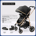3-in-1 Baby Stroller High Landscape Large Wheel Baby Stroller Can Sit and Lie Two-way Push Travel Stroller with 0-4 years baby