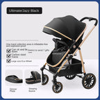 3-in-1 Baby Stroller High Landscape Large Wheel Baby Stroller Can Sit and Lie Two-way Push Travel Stroller with 0-4 years baby