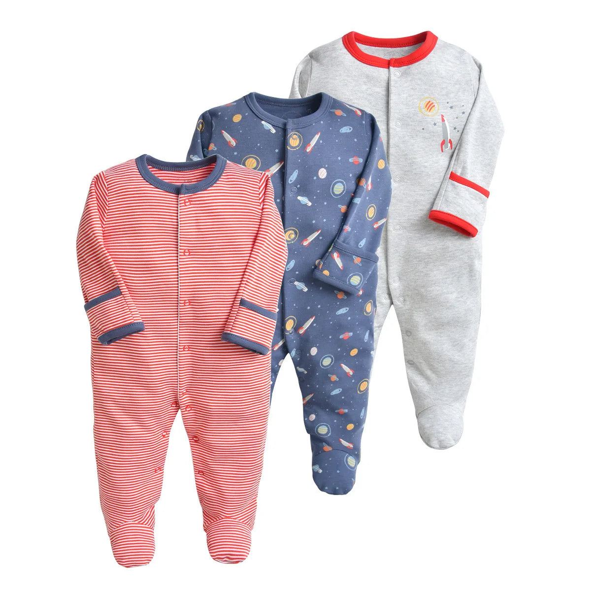 Brand Newborn Babies Clothes Infant Baby Boys Girls Romper Cotton Long Sleeve Pajamas Jumpsuit Toddler Clothes Outfits 3Pcs/Lot