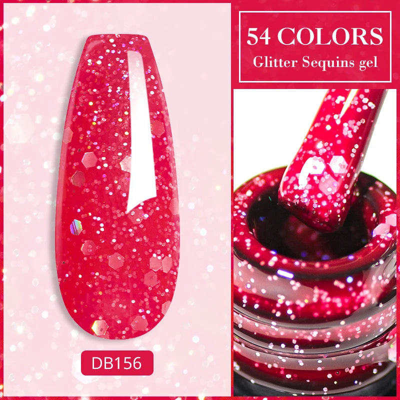 Mtssii 7ML Colorful Reflective Gel Nail Polish Glitter Sparkling Flash Glitter Gel Polish Semi Permanent Varnish Soak Off Nails