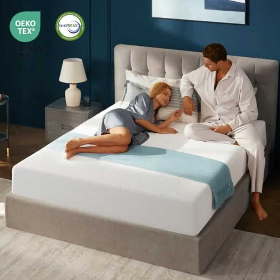 Mattress, Gel Memory Foam Mattress in a Box, Gel fused, Fiberglass Free, Medium Firm Mattresses, CertiPUR-US Certified, Breatha