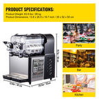 SucceBuy Commercial Slushy Machine 1x3L 2x3L Tank Frozen Drink Machine 24 Cups Stainless Steel Margarita Smoothie Frozen Drink