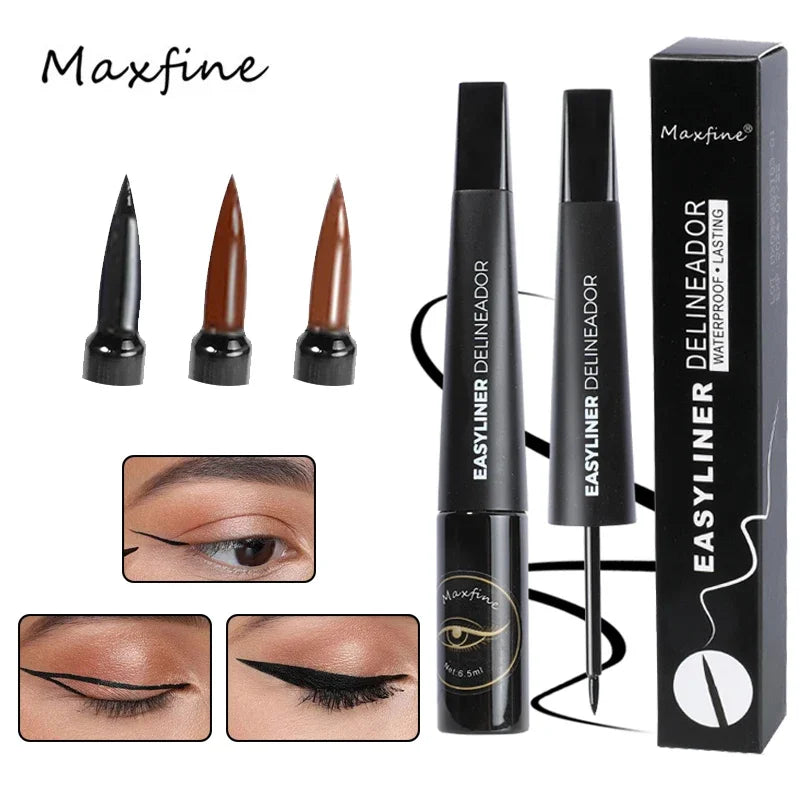 3Color Black Brown Liquid Eyeliner Pen Ultra-thin Head Fast Drying Lasting Matte Smooth Dipping Eyeliner Pencil Makeup Cosmetics