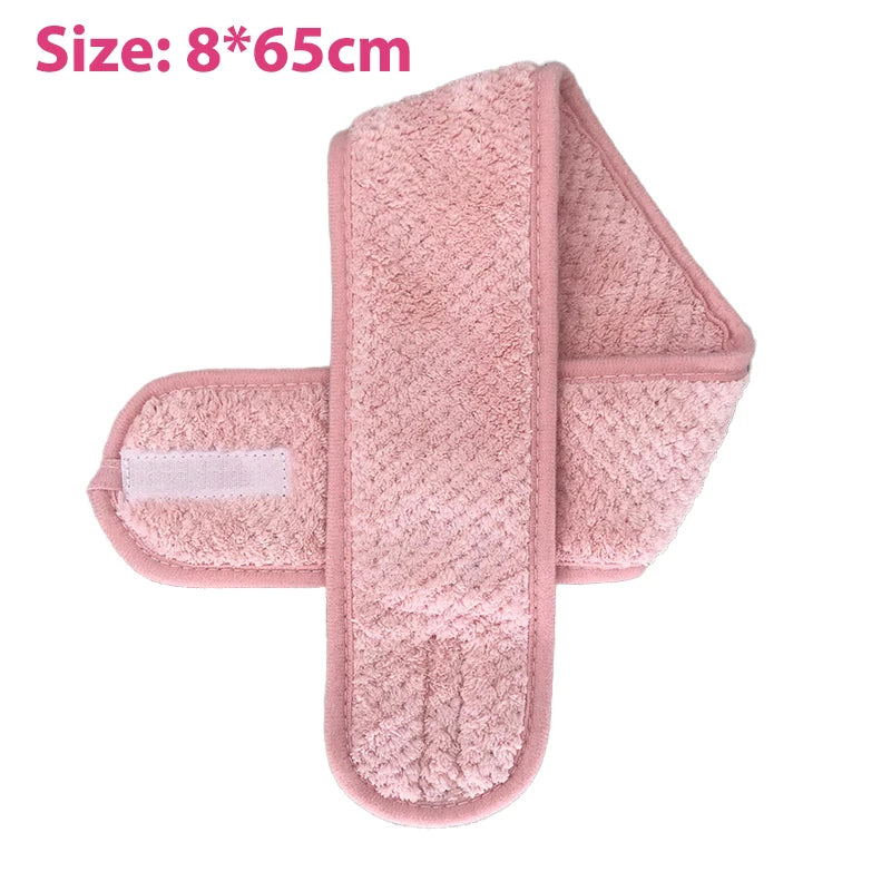 Adjustable Makeup Headband Soft Fleece Face Wash Towel Bath Spa Facial Hairband Skincare Beauty Head Wrap Accessory