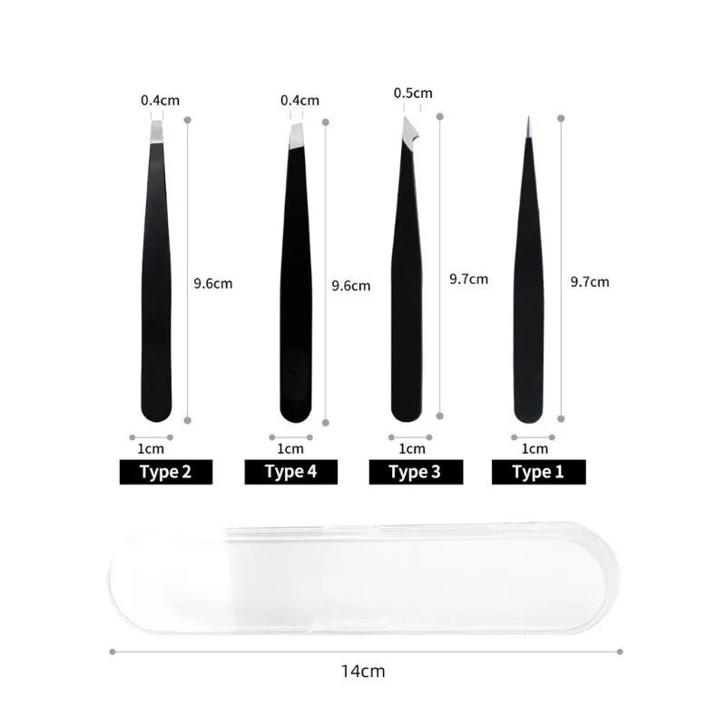 1-4PCS Professional Eyebrow Tweezers Makeup Tools Eyebrow Tweezer For Eyebrows Accessories Beauty Hair Clip Remover