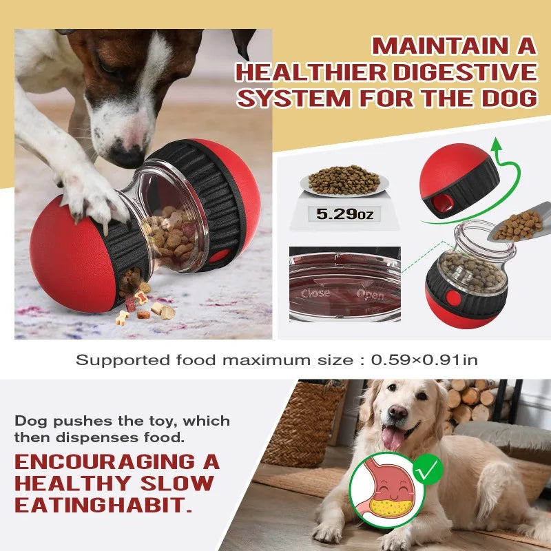 Interactive Dog Puzzle Toy, Rolling Treat Dispensing Ball, Slow Feeder for Dogs, Boredom Relief & IQ Training