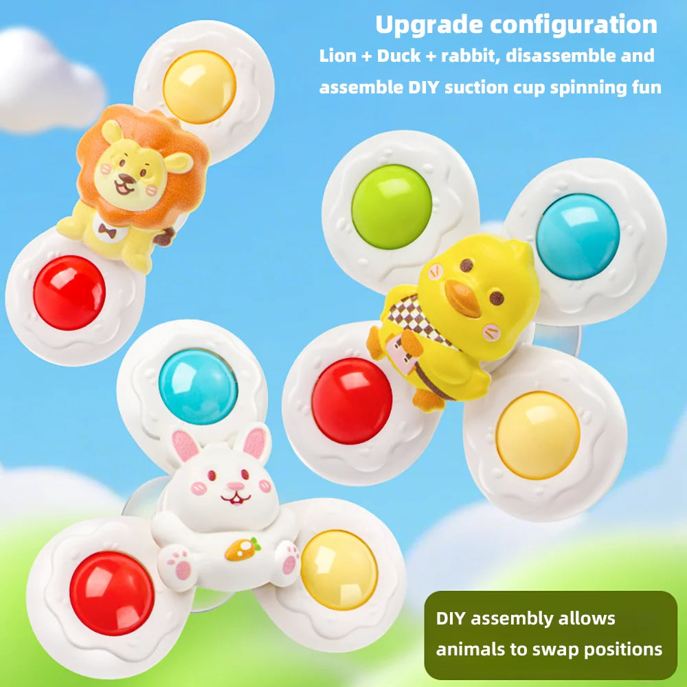 Baby Sucker Spinning Toys Children Bath Montessori Education Rotating 3 Years Bathroom Toys for Toddler Infant Toys for Baby