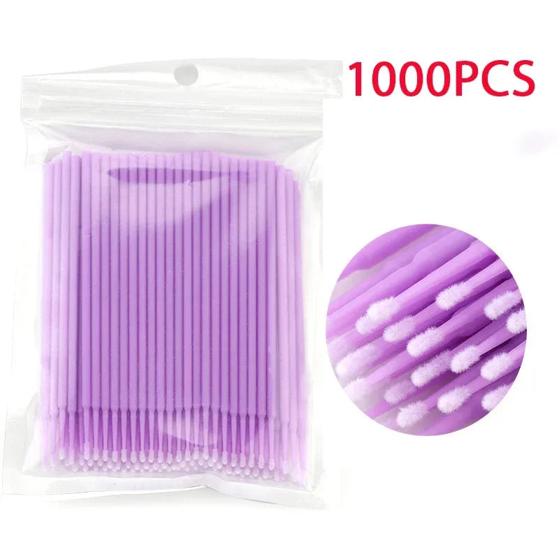 500/1000PCS  Eyelash Brushes Cotton Swab Micro Individual Eyelashes Microbrush Removing Cleaning Lash Extensions Accessori