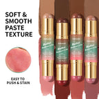 2 IN 1 Multiuse Stick Double Headed Bronzer Blush For Cheeks Eyes Lips Long Lasting Matte Glow Makeup Contouring Stick Makeup