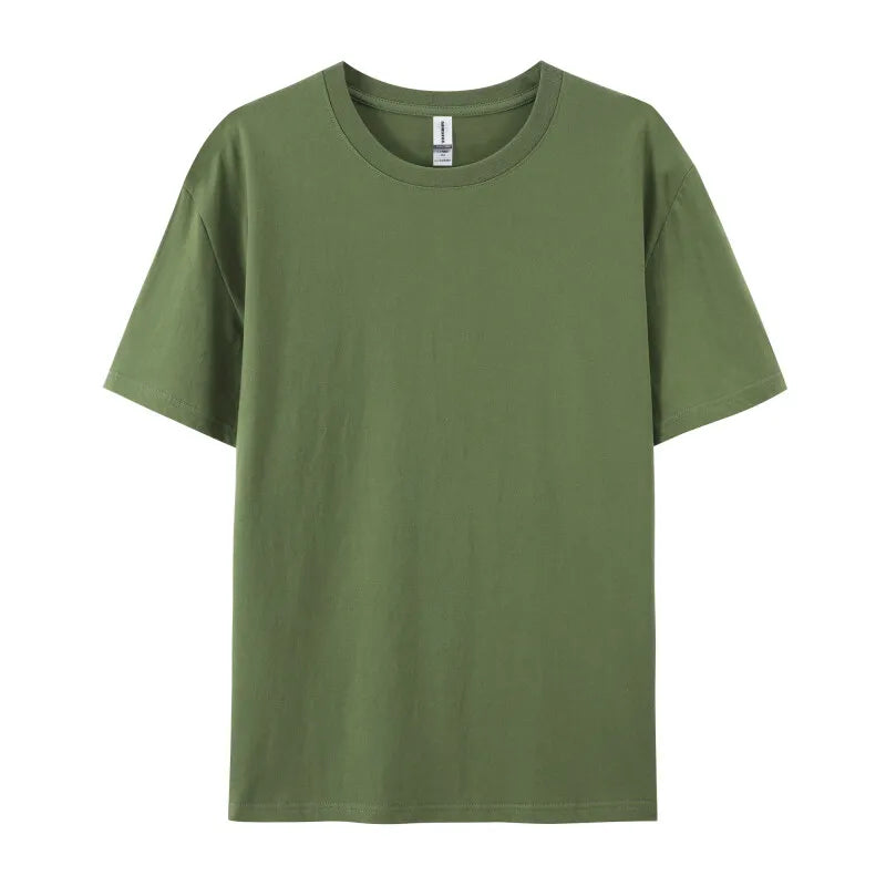 Free printing 180Gsm 100% Cotton Short Sleeve Tops Tee  Custom Order Choice Yourself Unisex O-Neck Men T-Shirt Plus Size S-6XL