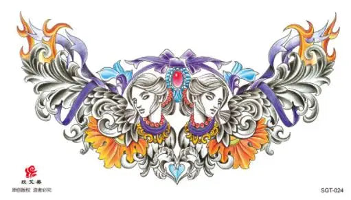 Disposable Tattoo Sticker, Fake Tattoo for Woman, Waterproof Body Art Tattoo for Couples Letter Lotus Flower Temporary Tattoo