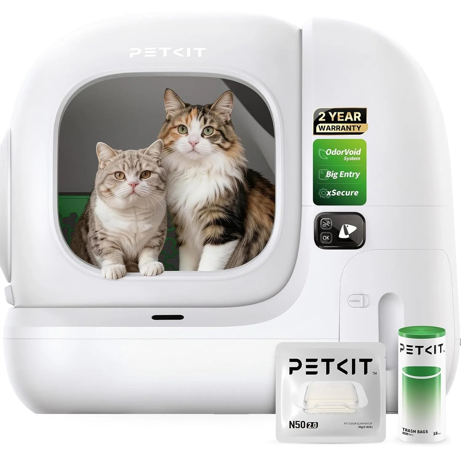 Purobot max 3 Self Cleaning Cat Litter Box,Odor Free&Leak Control&Low Entrance For Large & Multi Cats, Custom
