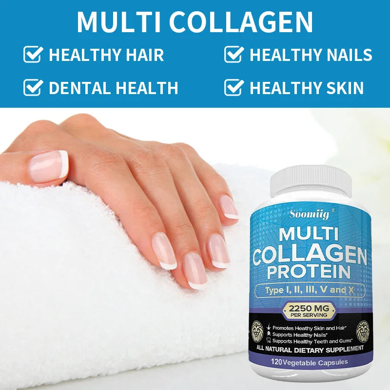 Collagen Complex Capsules - Brighten Skin Tone and Help Joint and Cardiovascular, Skin, Hair, Nails & Digestive Health