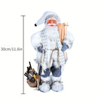 Blue and white Santa Claus, Christmas gifts New Year gifts Birthday gifts, home furnishings, window decorations