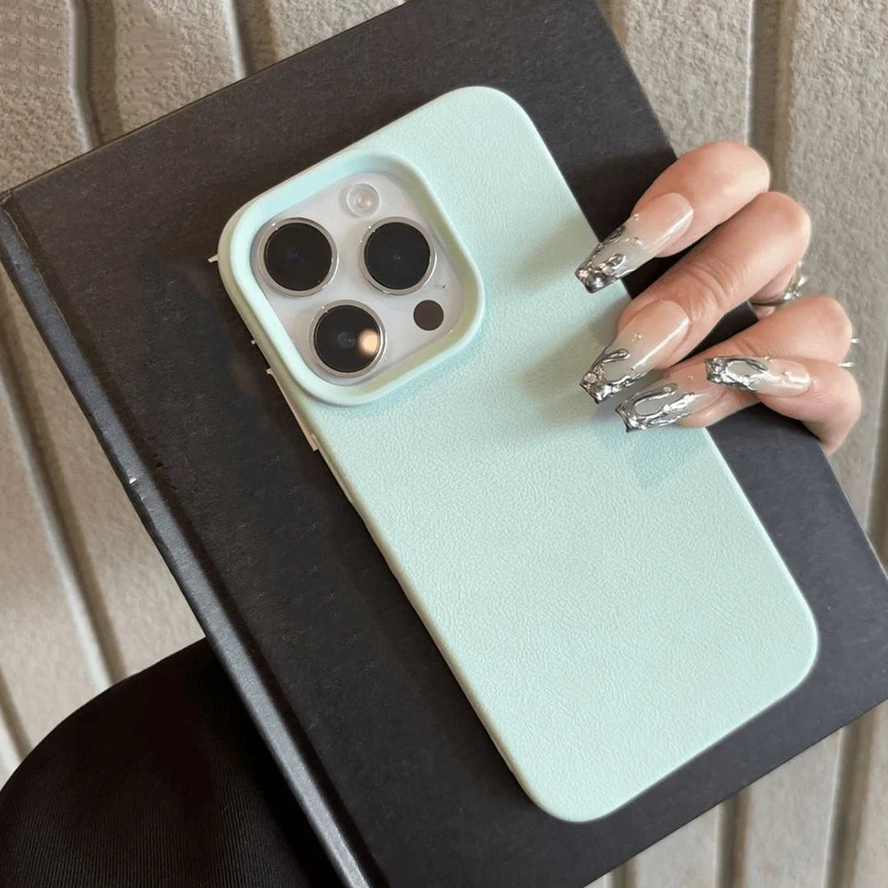 Leather Phone Case For iPhone 17 Pro Max 16 13 11 15 14 Plus 12 17 Air 17Promax 16promax Shockproof Soft TPU Funda Cover Coque